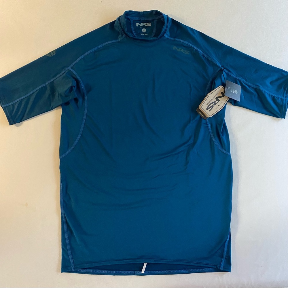 NRS Rash Guard Men M UPF 50+ Swim Surf Beach Kayak Fishing Short Sleeve Shirt